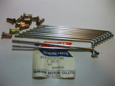 NOS Yamaha 74-76 YZ80 OEM Spokes & Nipples Outer  Set 10 462-25397-90 - Изображение 1 из 3