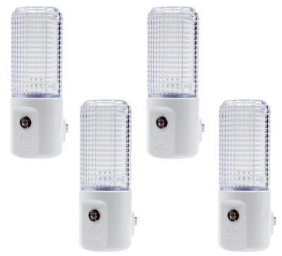 Plug in Night Light, Auto On Off, Bright White LED, Dusk to Dawn Sensor - 4 Pack - Image 1 of 4