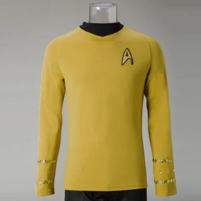 Cosplay TOS Kirk Oro Top Camisas Uniforme Serie Original Disfraces Flota Estelar Foto 1 de 4