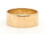 14k Yellow Gold Engraved Wedding Band 8mm Size 8.5 GHR & Co. Brand Masonic Ring