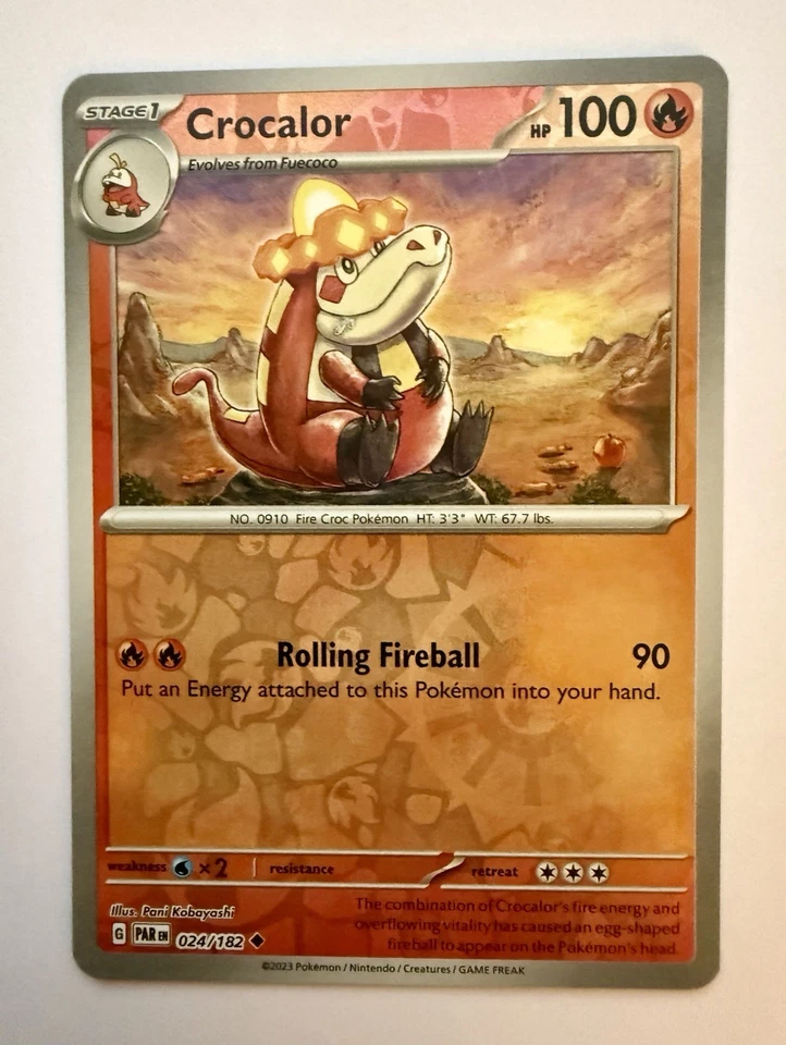 Crocalor Reverse Holo Pokemon TCG SV04 Paradox Rift Uncommon 024/182 - Image 1 of 1