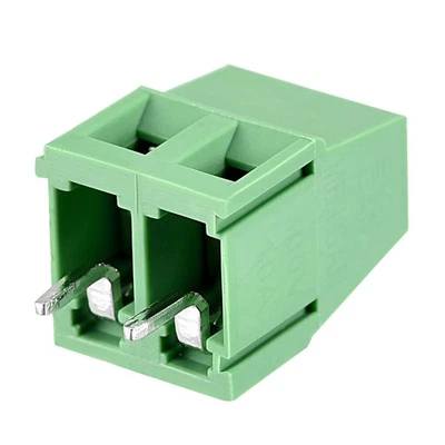 PCB Screw Terminal Brass Tinned Contact AC300V 10A 2P 5mm Pitch Green 10pcs - image 1 of 4