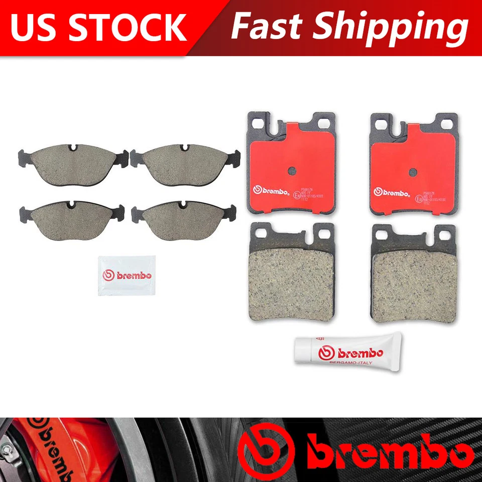 Pastillas de freno Brembo para Mercedes-Benz E430 2000-2002 delanteras + traseras de cerámica Foto 1 de 4