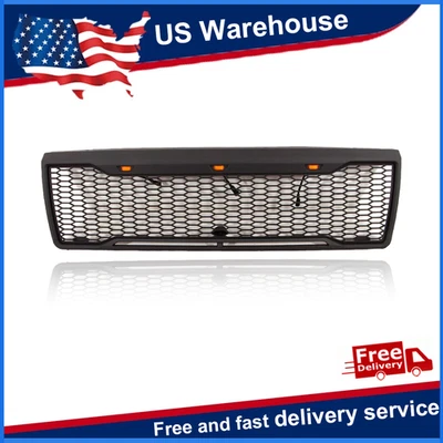 Parrilla delantera estilo malla con luces LED y letras para Ford F150 1992-1996 Foto 1 de 4