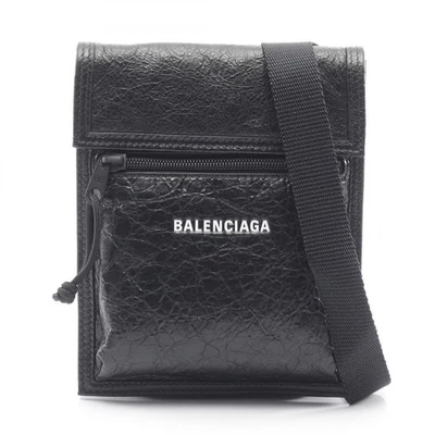 BALENCIAGA EXPLORER strap small pouch Shoulder Bag 6559821VG7X1090 leather black - Image 1 of 4