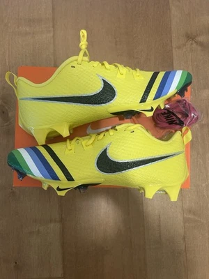 Nike Vapor Edge Speed 360 2 Oregon Ducks Stomp Out Cancer Cleats Team Issued New - Image 1 of 4