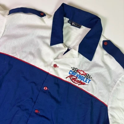 Camisa De Colección King Louie Chevrolet Racing Pit Crew XL Azul Blanco Estilo NASCAR Foto 1 de 4