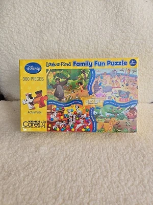 New Disney Look & Find Family Fun Puzzle Jungle Book 101 Dalmatian Dumbo Lion Kg - Image 1 of 4