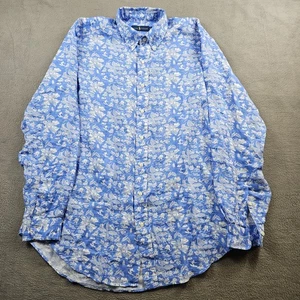 Ralph Lauren Hawaii Leinen Hemd Herren Large Tall Blau Langarm Aloha Maui - Bild 1 von 11