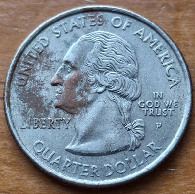 2001 P Rhode Island Quarter Partial Missing Clad Layer on both sides Error  RARE - Image 1 of 2
