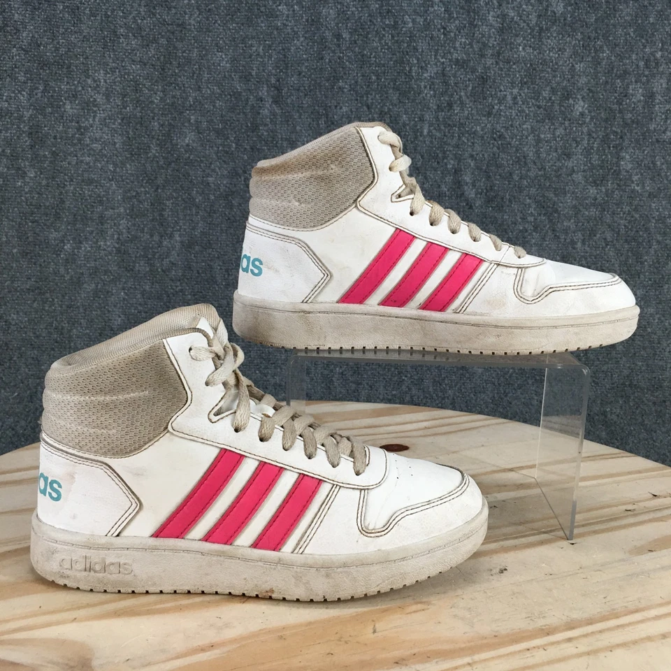 Adidas Shoes Mens 6 Hoops 2.0 Mid Sneakers White Lace Up Comfort Athletic FW8235 - Image 1 of 4