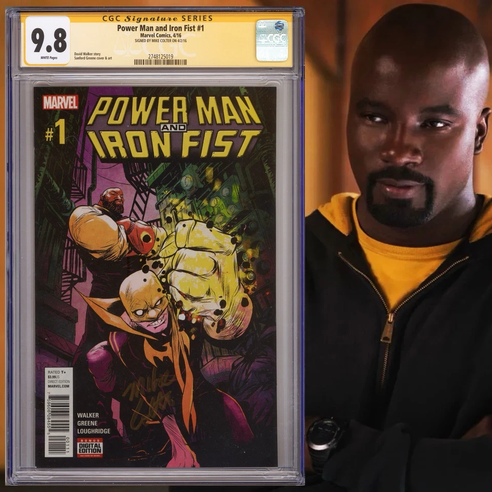 CGC 9.8 SS Power Man and Iron Fist #1 signed by Mike Colter Luke Cage 2016 - Image 1 of 2
