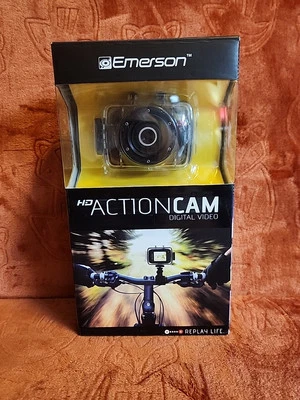 Emerson EVC355 Action Cam, Digital Video.  Waterproof Case. NEW. - Image 1 of 4