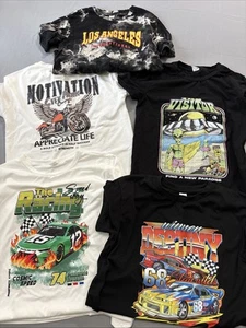 Lot Of 5 Shein Graphic T-Shirts Assorted Shirts Size 9 Y Black & White Tee Shirt - Picture 1 of 18