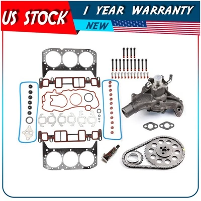 Juego de pernos de junta de cabeza de 4,3 L para 99 GMC Jimmy SL Y kit de cadena de distribución de bomba de agua Foto 1 de 4