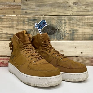 Nike Urban Utility FTWR SF Air Force 1 Mid Casual Shoes Mens Sz 9.5 Desert Ochre - Picture 1 of 12