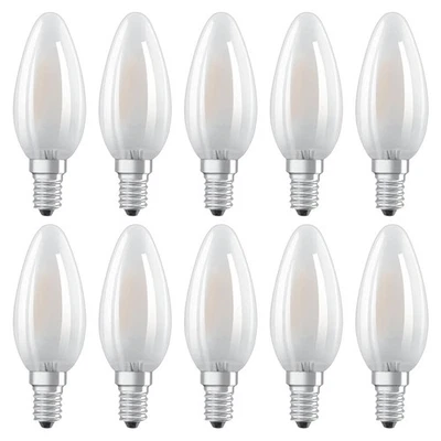 10 x Osram LED Filament Retrofit Classic Kerze 4W = 40W E14 matt 470lm warmweiß  - Bild 1 von 4