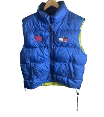 Chaleco Tommy Hilfiger Vintage Años 90 Para Hombre Azul Abombado Bandera Logo Talla 2XL Foto 1 de 4