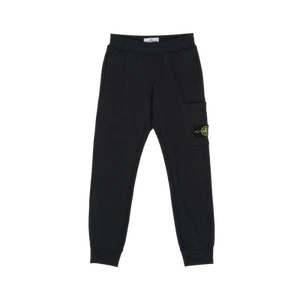 (Kids) Stone Island 61540 Heavy Cotton Fleece Cargo Joggers Dark Grey - 23SS - Picture 1 of 2