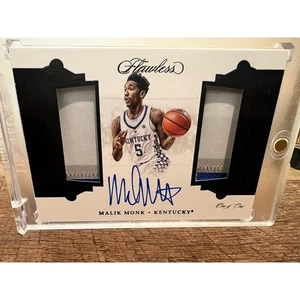 2018 Panini Flawless Collegiate Malik Monk Kentucky One of One Rookie Patch Auto - Bild 1 von 11