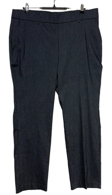 Rafaella Pants Womens 18 Gray Pinstriped Pull On Stretch 38x28 Dress Office NWT - Image 1 of 4