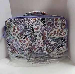NWT Vera Bradley Laptop Workstation Crossbody - MADALENA PAISLEY SOFT LILAC - Picture 1 of 13