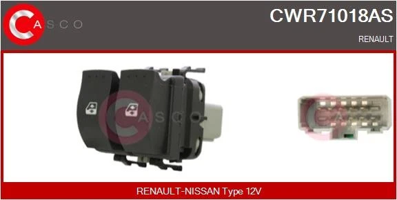 CWR71018AS CASCO Switch, window regulator for RENAULT - Image 1 of 1