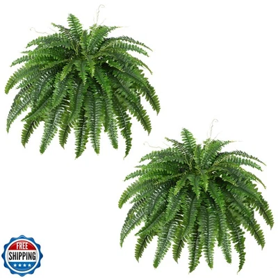 Dkaltm Artificial Boston Fern Bush- Set of 2 Large Artificial Ferns for Outdo Foto 1 de 4