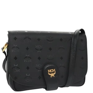 MCM Visetos Black Canvas Shoulder Bag Authentic - Picture 1 of 24