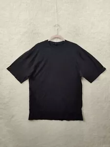 Luxury Sport Men Shirt Large Black 100% Cotton Short Sleeve Regular Fit Tee - Picture 1 of 17