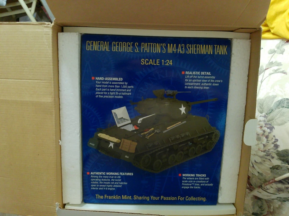 Franklin Mint 1:24 WWII General George Patton's M4-A3 Sherman Tank - Image 1 of 1