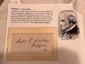 Justin Morrill Stafford VT Civil War US Senator autograph Republican Party Found - Picture 1 of 1