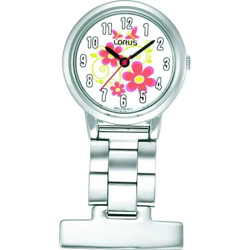 Lorus RG237HX9 Nurses Full Figure Display Fob Watch with Flower Pattern Dial - Image 1 of 1