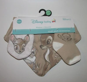 Infantil LINDO Juego de Accesorios Bambi (Babero, Mitones, Calcetines) 6-12 M - TOTALMENTE NUEVO CON ETIQUETAS - Imagen 1 de 3