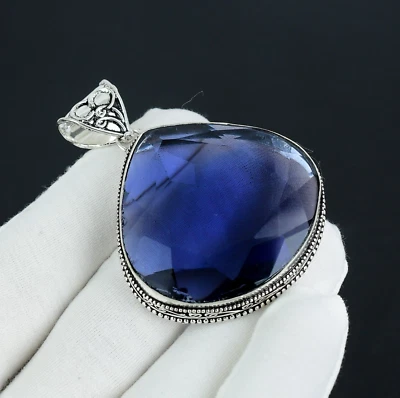 Bello Iolite Gemma Fatto a Mano 925 Pendente Argento Sterling da Donna Regali - Immagine 1 di 4