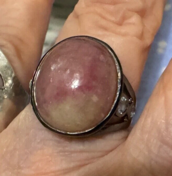 Anillo Gema Zafiro Natural 15 quilates 2 Tonos 2 Tonos Plata de Ley 925 Talla 7.75 Foto 1 de 1