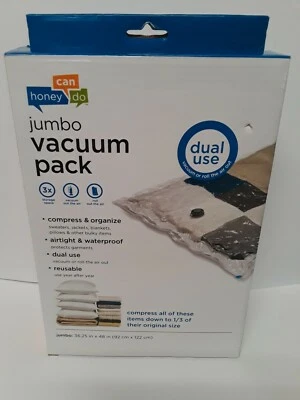 Paquete de aspiradora Honey Can Do Jumbo, doble uso, 36,25 pulgadas x 48 pulgadas (92 cm x 122 cm), nuevo Foto 1 de 4