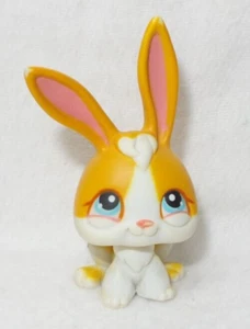 LITTLEST PET SHOP LPS #75 HASBRO LAPIN RABBIT LIEVRE CARAMEL BLANC YEUX BLEUS - Foto 1 di 5