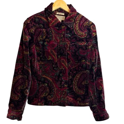 Куртка на молнии Jones New York Country бархатный пейсли юго-западный размер 10 - Изображение 1 из 4