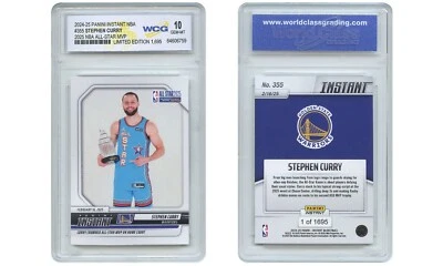 Tarjeta Panini Stephen Curry 2025 NBA All-Star Jugador Más Valioso #355 Certificada GEM-COMO NUEVA 10 Foto 1 de 4