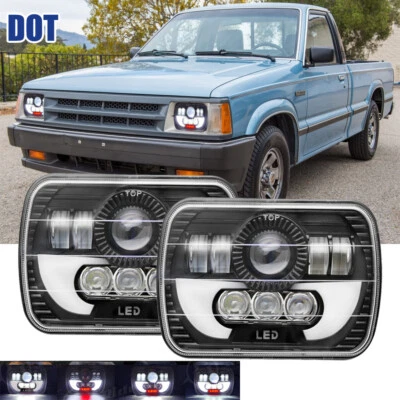 2PCS 7X6" 5X7" LED Headlights High/Low Beam DRL For Mazda B2200 B2000 B2600 RX-7 Foto 1 de 4