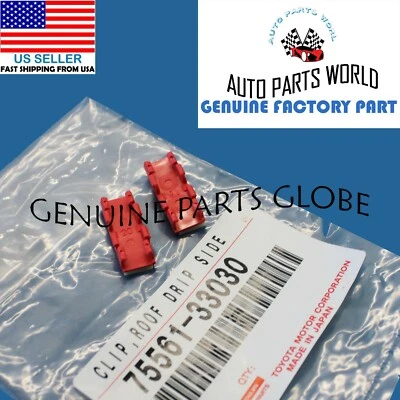 JUEGO DE 2 CLIPS MOLDURA POR GOTEO TECHO TOYOTA CAMRY PRIUS SIENNA YARIS ES350 ORIGINALES Foto 1 de 3