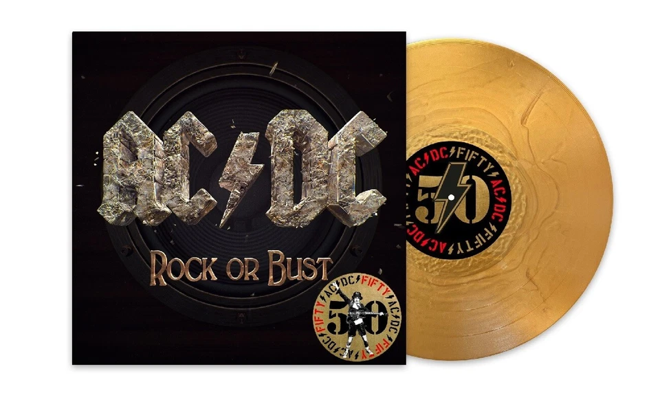 AC/DC Rock or Bust 50th Anniversary GOLD VINYL LP NEW/SEALED - image 1 of 1