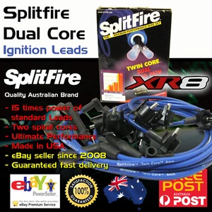 Splitfire Twin Core 8mm Ignition Spark Plug Leads Fits Falcon AU V8 XR8 II III - Picture 1 of 3