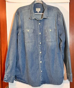 American Eagle AE Men's Faded Blue Chambray Denim Button Shirt Sz XXL - Picture 1 of 6