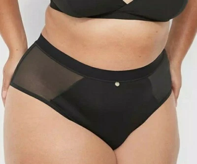 Calcinha atrevida Lane Bryant sexy preta microfibra e malha plus size 26/28, 4X - Imagem 1 de 4