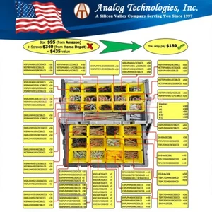 Kits de surtido de tornillos con más de 3000 piezas/100 tipos de tornillos y lavadoras (2 bandejas) - Imagen 1 de 6
