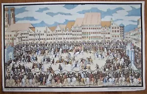 NIKOLAUS SOLIS PRINT "DAS KUBELGESTECH DER HOFJUNKER" - Picture 1 of 3