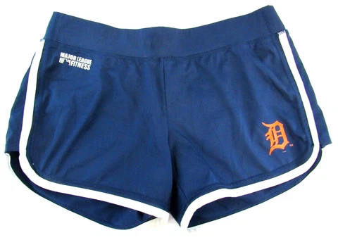 Major League Fitness Stretch Detroit Tigers MLB Shorts Blue Women's Medium Cover