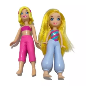 "Lote de 2 figuras de bolsillo Mattel Polly conjunto de ropa de silicona multicolor 3""" - Imagen 1 de 5